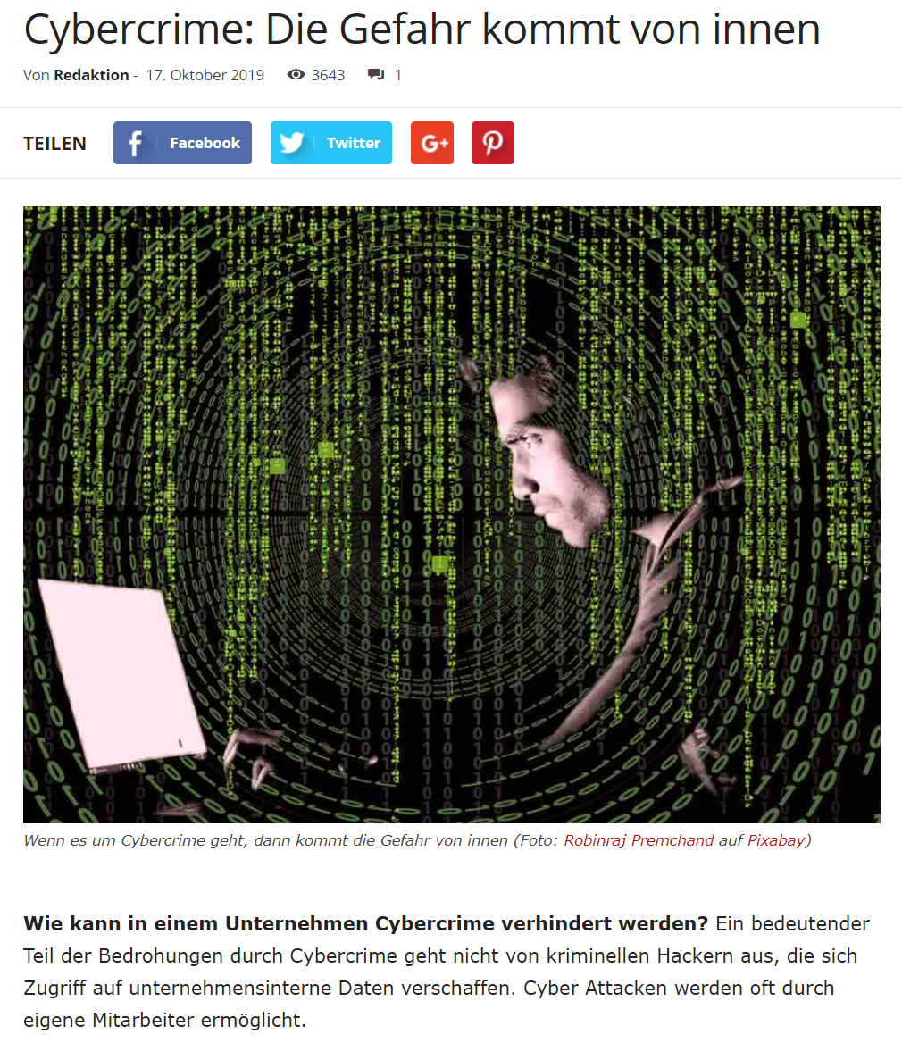 Cybercrime: Die Gefahr kommt von innen